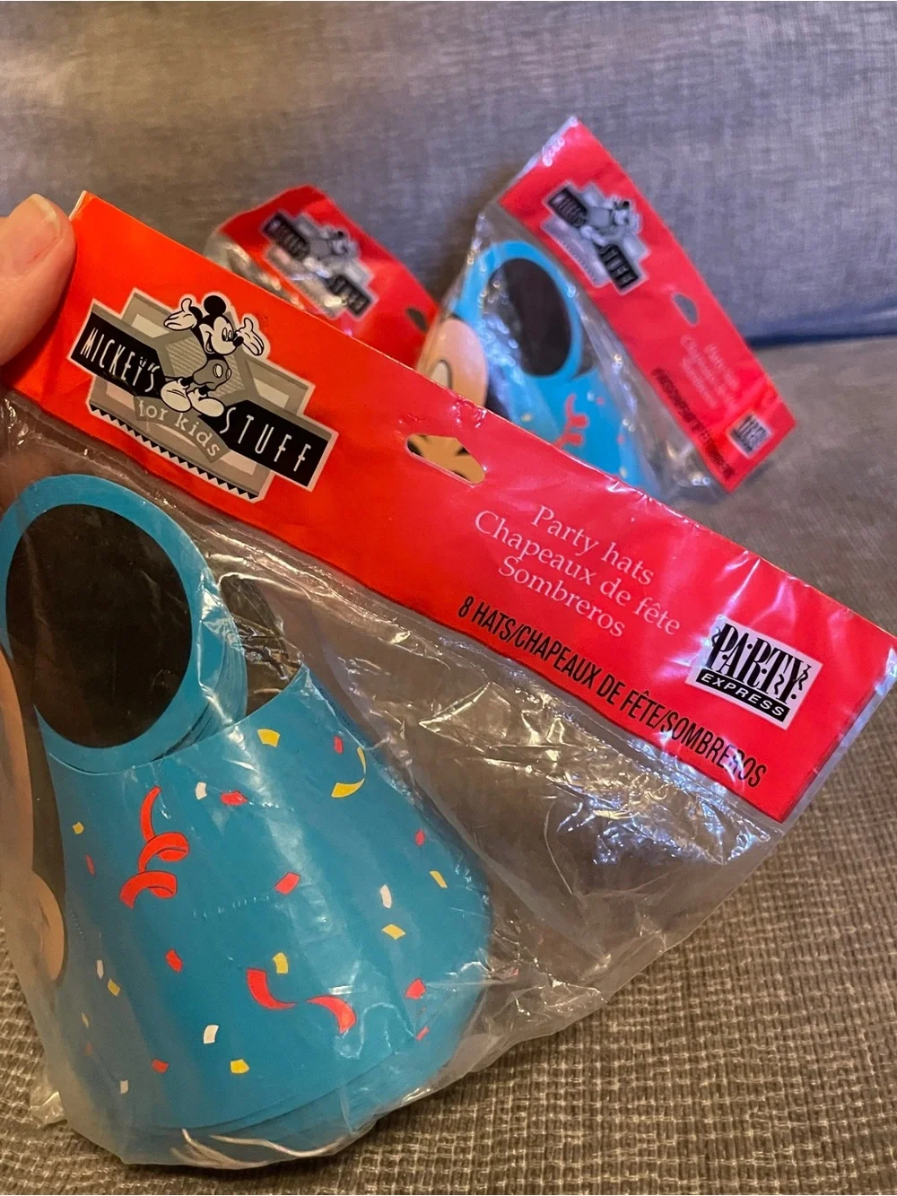 NOS Mickey Mouse Birthday Party Express Hats Vintage 40 Count Confetti Celebrate